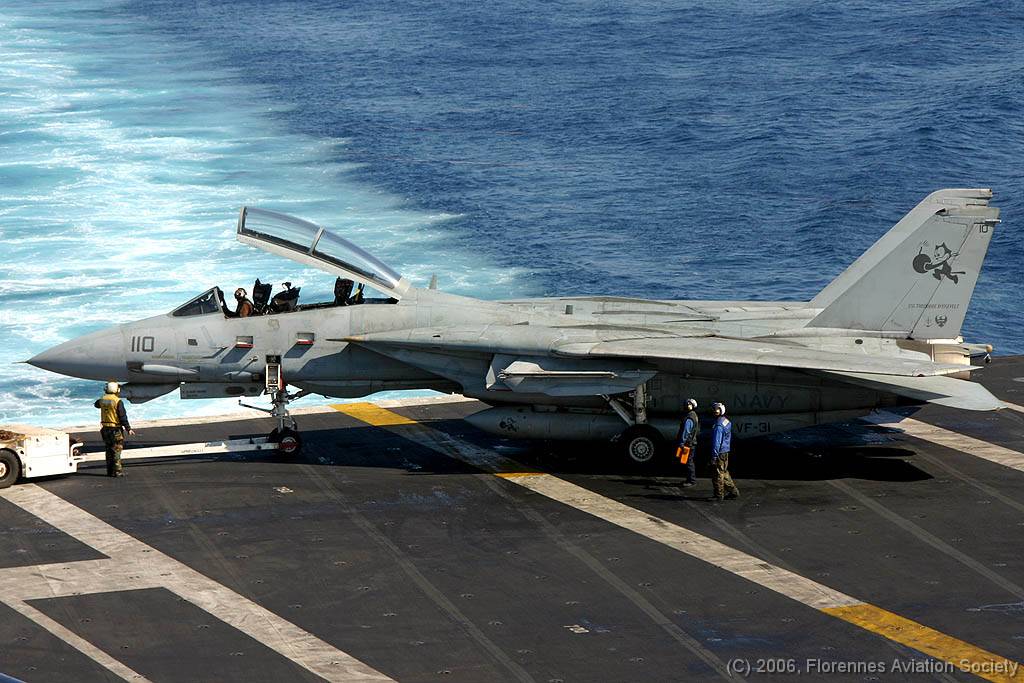 23 CVN71060221 F-14D 164346 AJ-110 DK 03 F-14D 164346/AJ-110 of VF-31 - USS Theodore Roosevelt, 21 February 2006 (C) Didier Kories